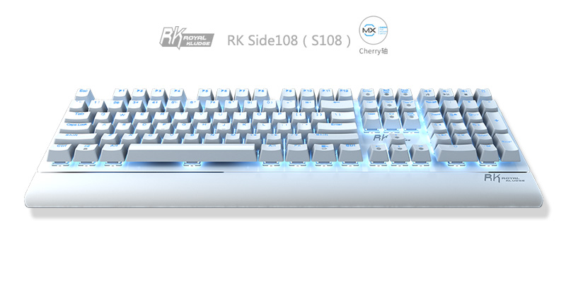 RK发布Side108 Cherry轴白色冰蓝背光机械键盘