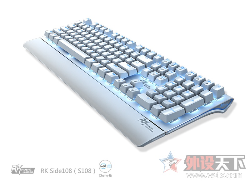 RK发布Side108 Cherry轴白色冰蓝背光机械键盘