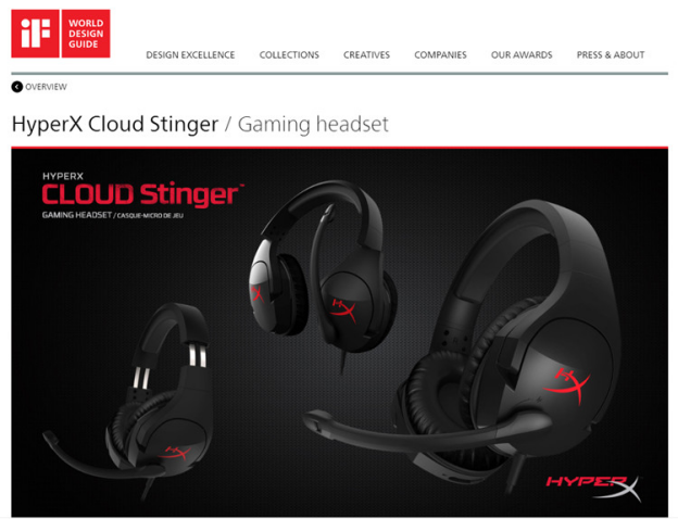 HyperX Cloud Stinger耳机荣获 iF设计大奖