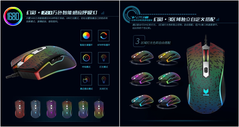 雷柏V29S幻彩RGB电竞游戏鼠标星空黑版详解