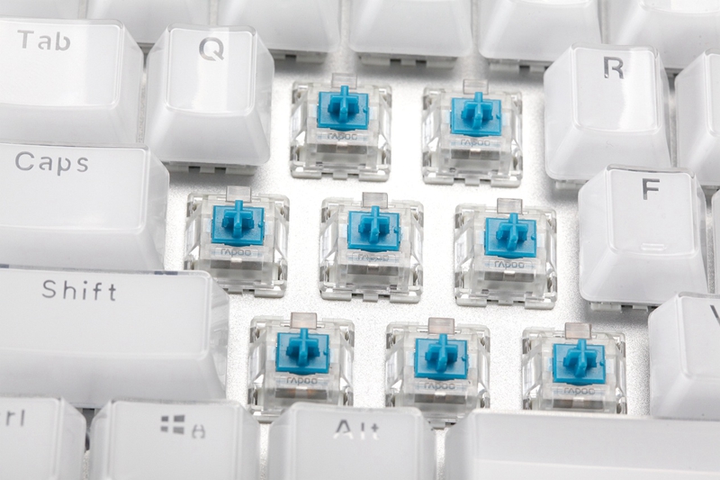 雷柏V700S冰晶版混彩背光游戏机械键盘图赏