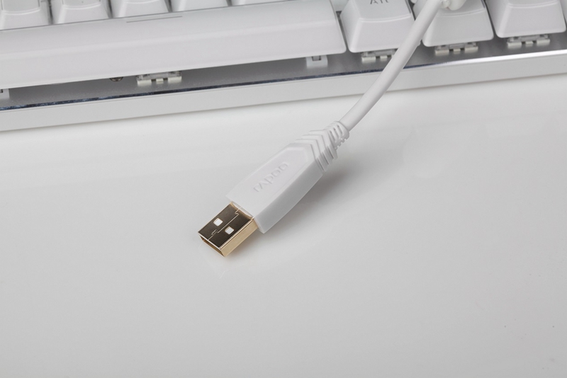 雷柏V500RGB冰晶版幻彩背光游戏机械键盘图赏