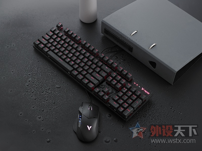 雷柏V580S防水背光游戏机械键盘视频 防水防尘